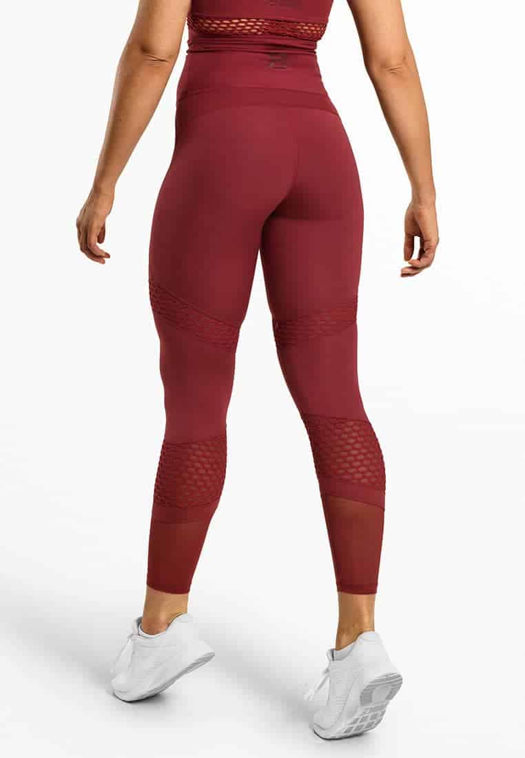 Waverly Mesh Tights Sangria Red - Better Bodies